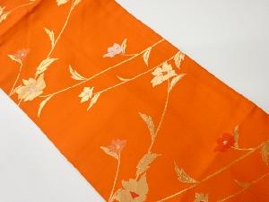 リサイクル　草花模様織出し名古屋帯